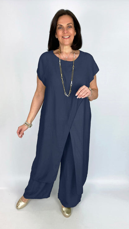 Longline crossover tunic & wide-leg trouser set | 5 Colours | back in, limited