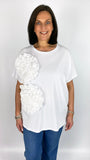 Print mandarin-collar button-through tunic w/ pockets (2 Colours)