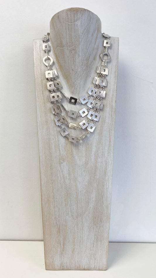 Square links short necklace | 2 Colours
