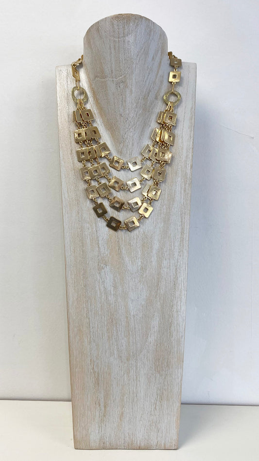 Square links short necklace | 2 Colours