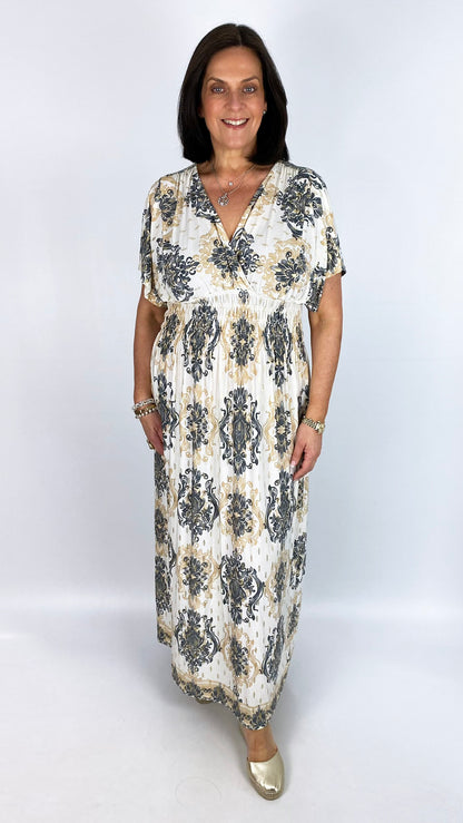 Crease-free crossover maxi dress | 3 classic Baroque Prints