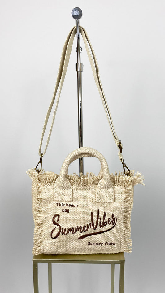 Woven 'Summer Vibes' mini bag w/ crossbody strap | 4 Colours