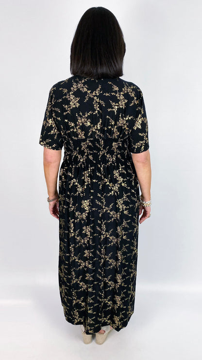 Crease-free crossover cherry blossom maxi dress | 9 Colours