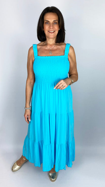 Shirred bust tiered maxi dress | 6 Colours