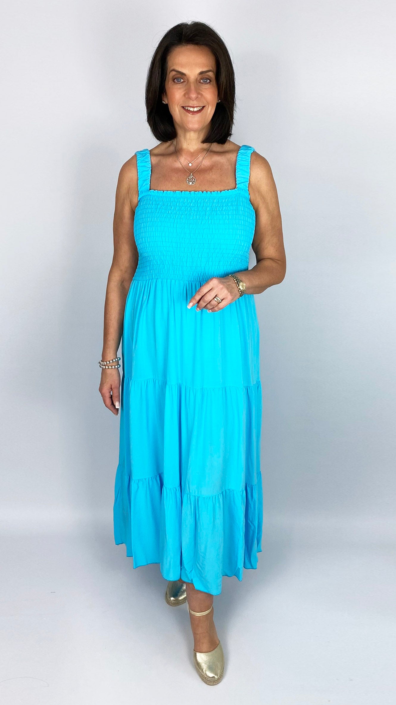 Shirred bust tiered maxi dress | 6 Colours