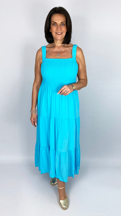 Shirred bust tiered maxi dress | 6 Colours