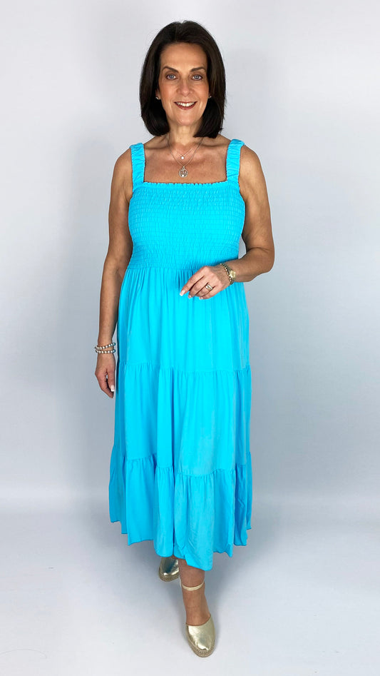 Shirred bust tiered maxi dress | 6 Colours