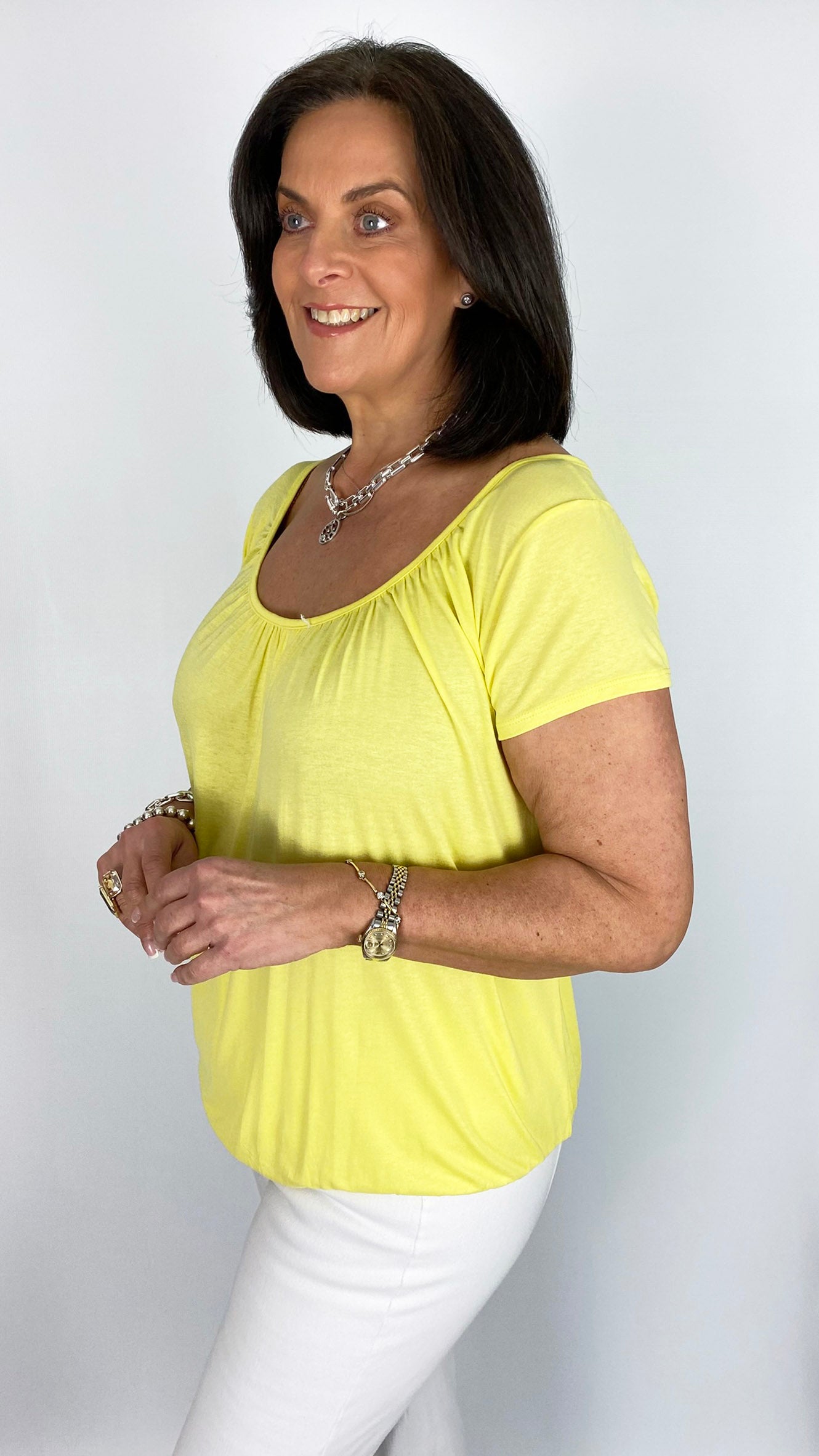 Gathered short-sleeve top | 14 Colours | back in!