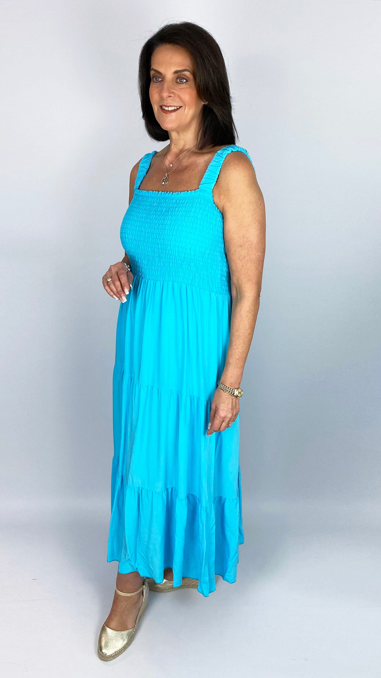 Shirred bust tiered maxi dress | 6 Colours