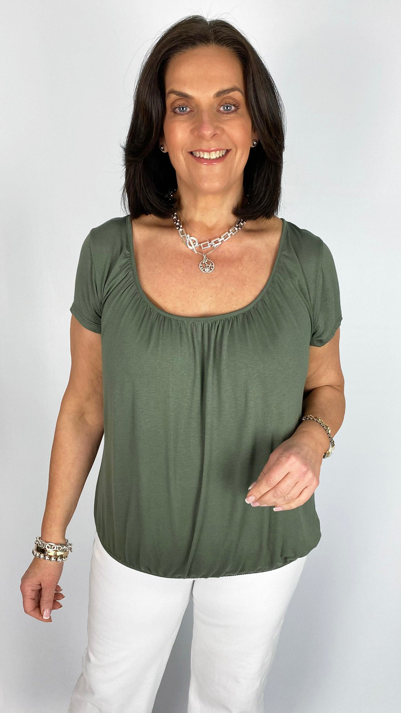 Gathered short-sleeve top | 14 Colours | back in!