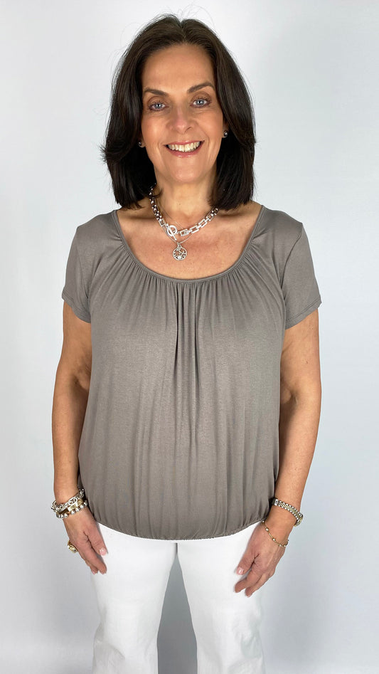 Gathered short-sleeve top | 14 Colours | back in!