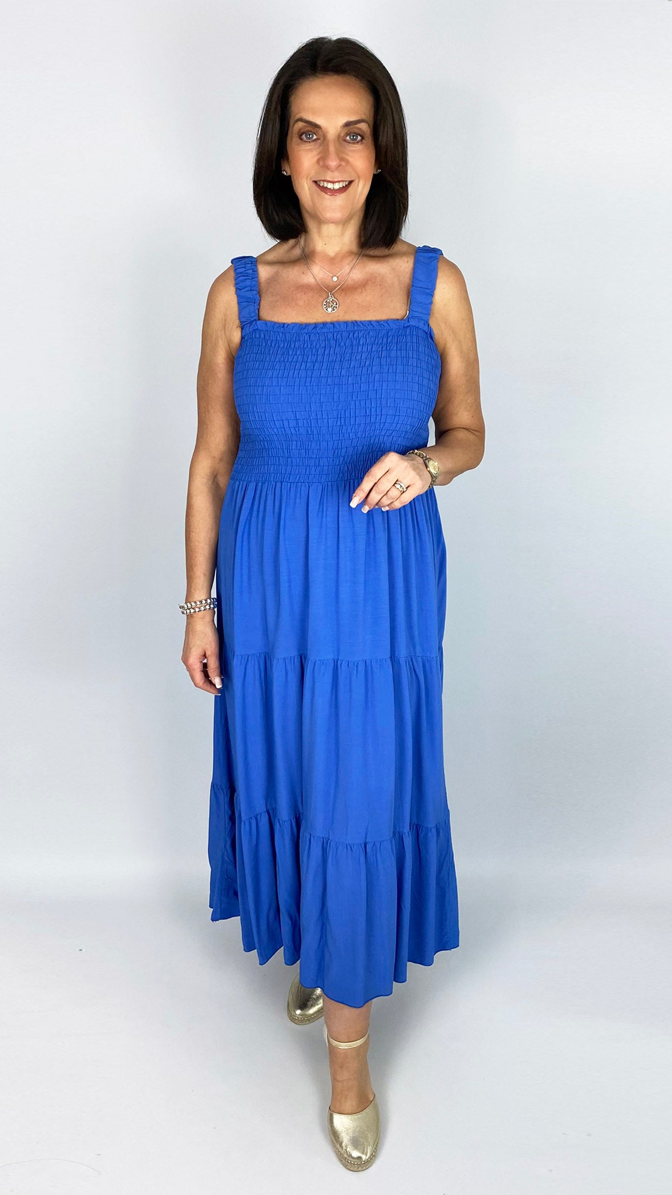 Shirred bust tiered maxi dress | 6 Colours