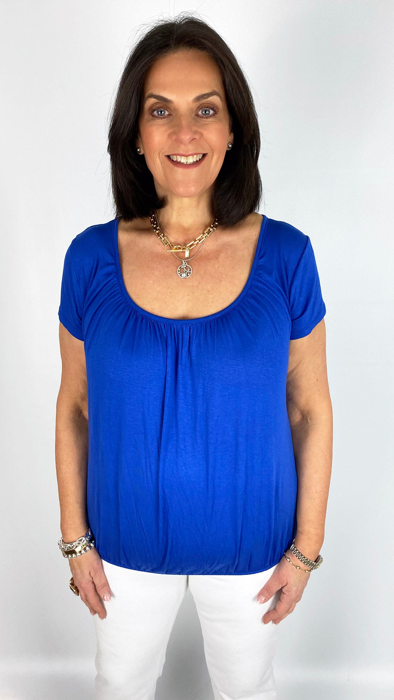 Gathered short-sleeve top | 14 Colours | back in!