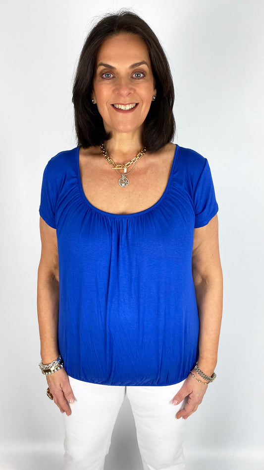 Gathered short-sleeve top | 11 Colours | back in!