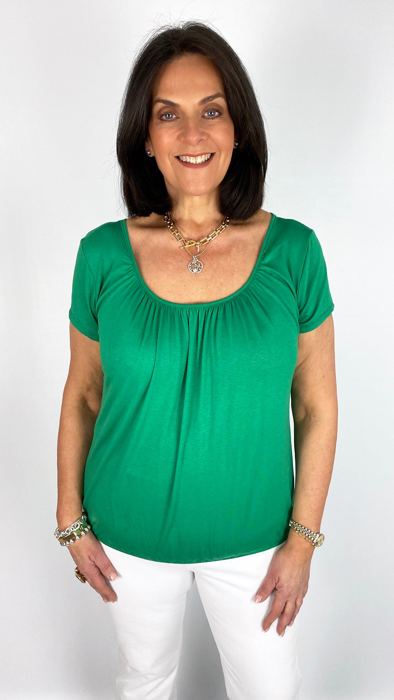 Gathered short-sleeve top | 14 Colours | back in!