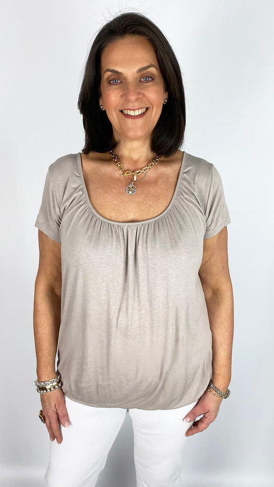 Gathered short-sleeve top | 11 Colours | back in!
