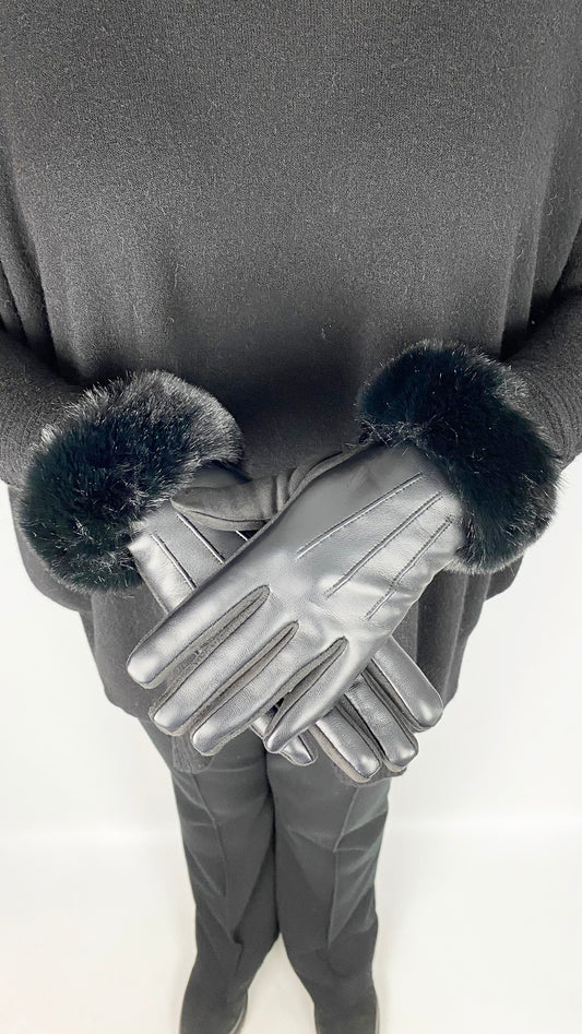 Faux leather & faux fur gloves | 3 Colours