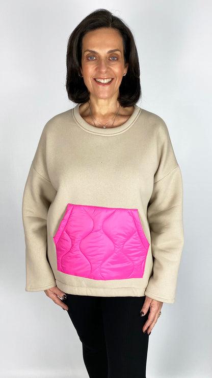 Fleece lined neon pocket sweatshirt | 4 Colours