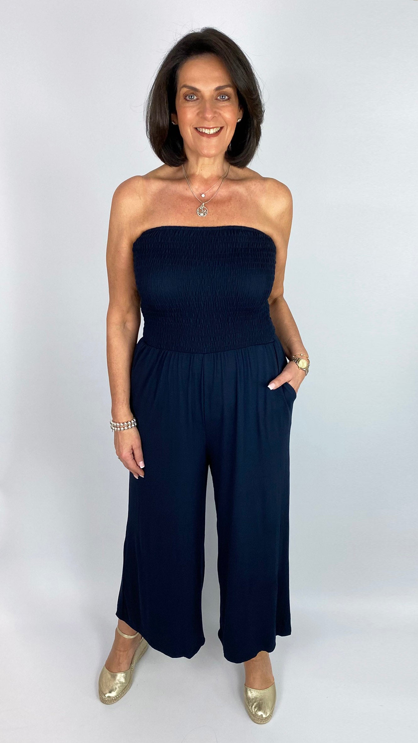 My Essential bestselling jersey bandeau wide-leg jumpsuit | 7 Colours