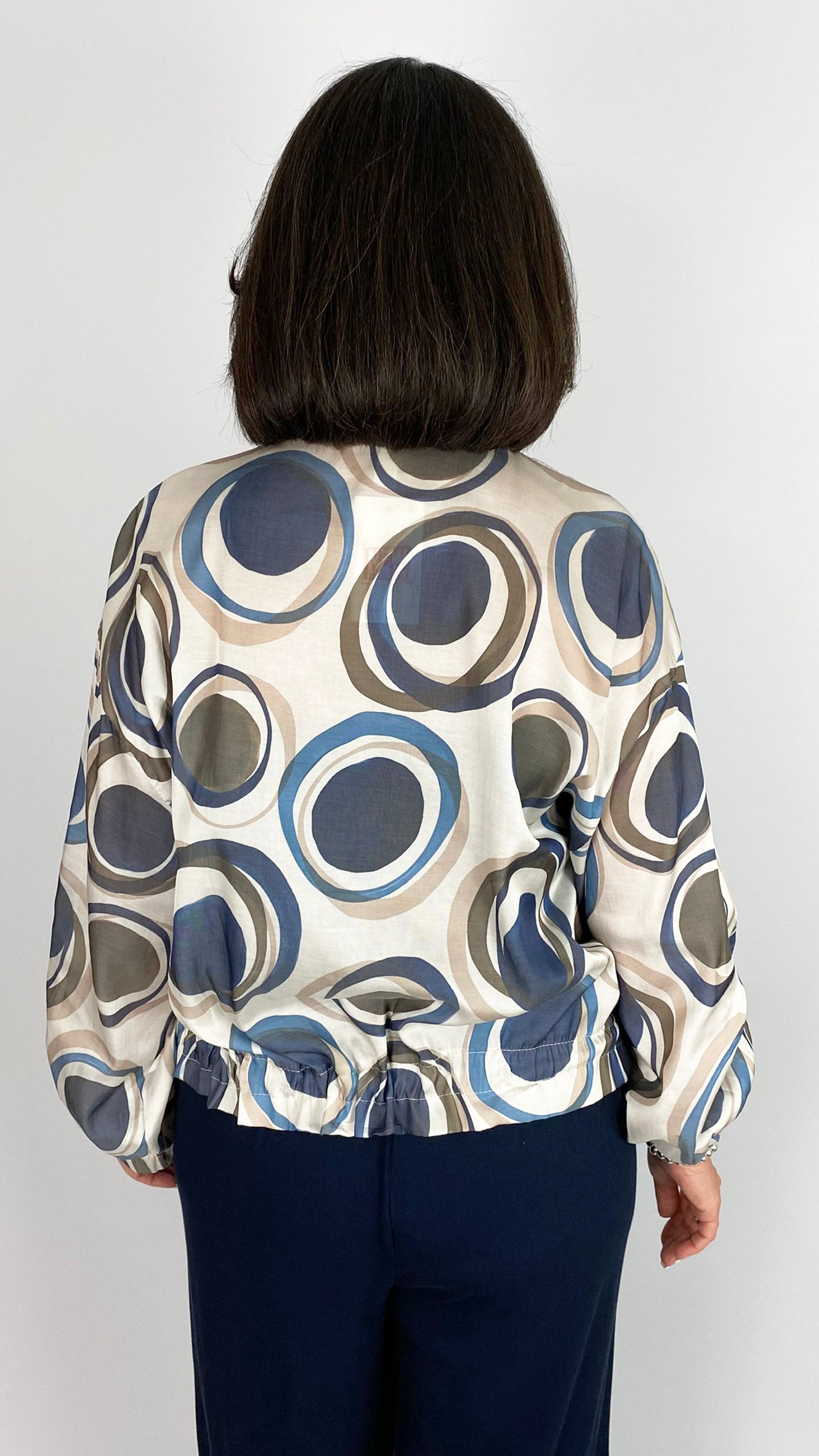 Zip-through circle print bomber jacket | 3 Colours