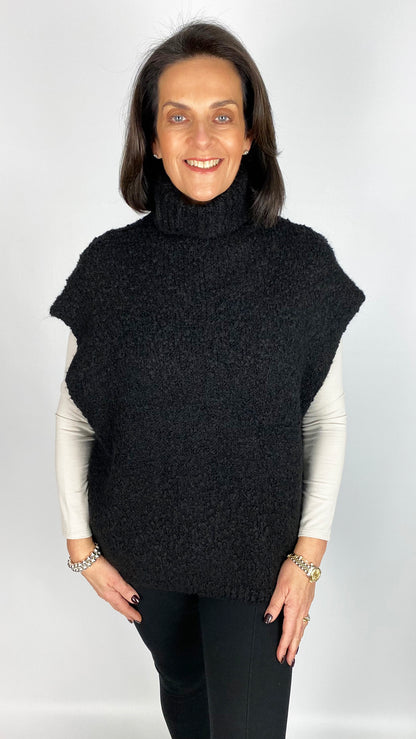 Soft boucle knit rollneck sleeveless jumper | 4 Colours