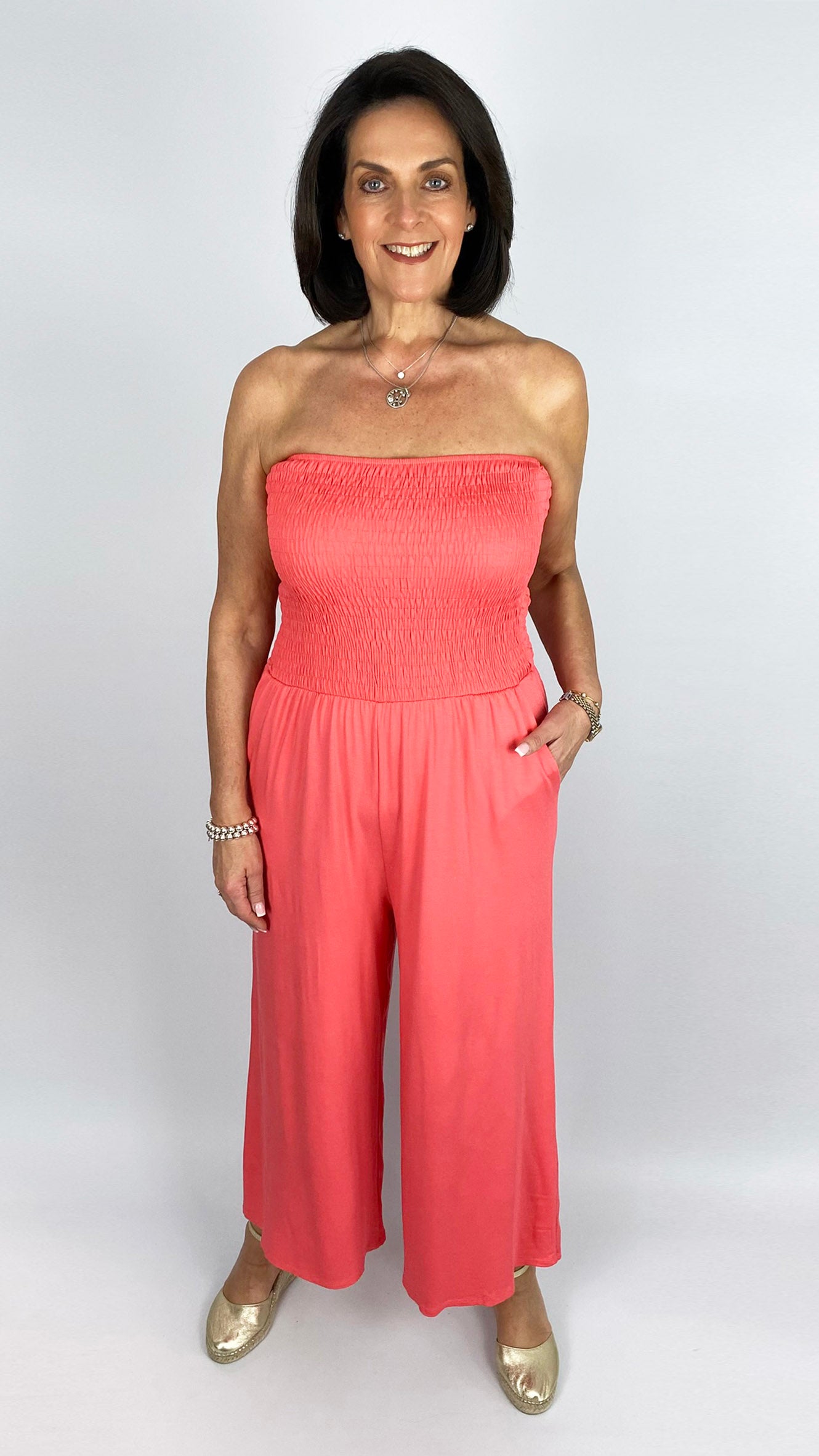My Essential bestselling jersey bandeau wide-leg jumpsuit | 7 Colours