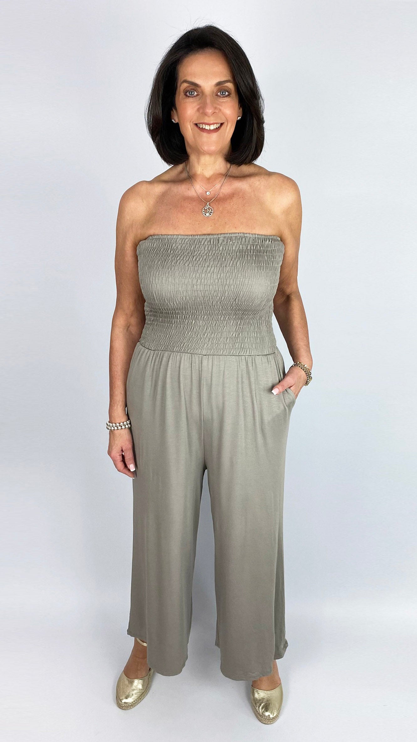 My Essential bestselling jersey bandeau wide-leg jumpsuit | 7 Colours