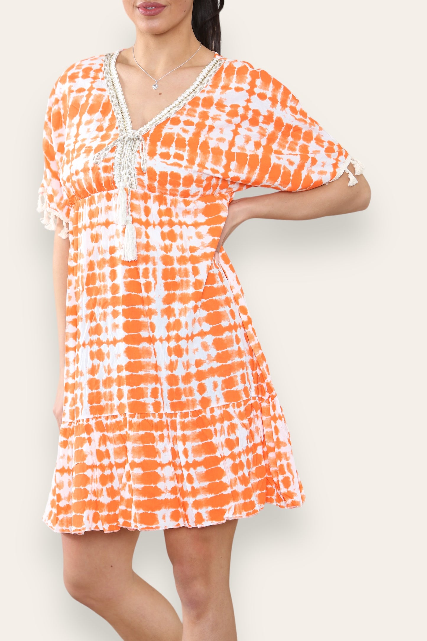 Screenprint tassel midi dress (6 Colours)