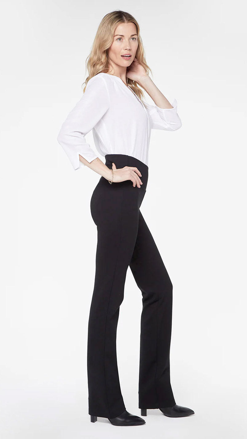 Straight pull-on Sculpt-Her™ trouser (Black) by NYDJ