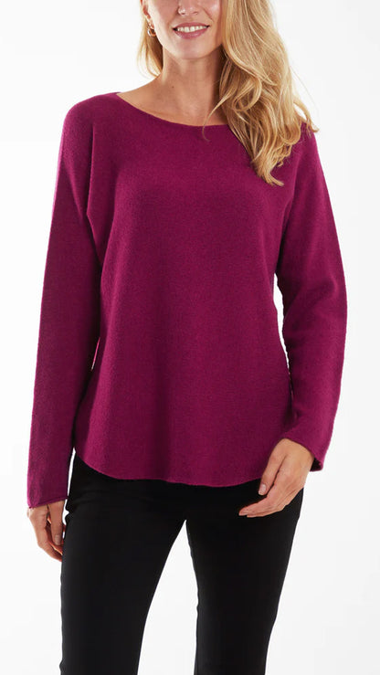 Essential curved hem slash neck jumper | 11 Colours | Bestseller!