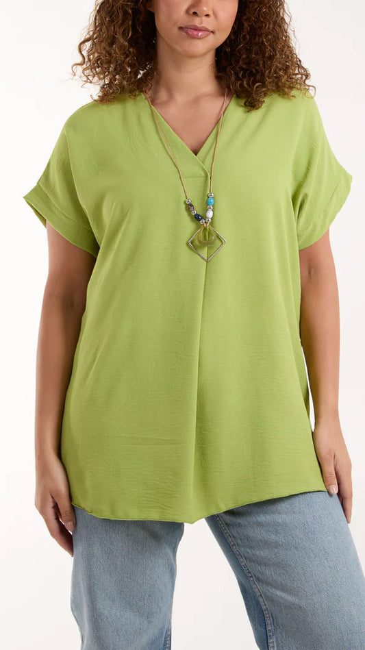 Short sleeve v-neck crossover top (5 Colours)