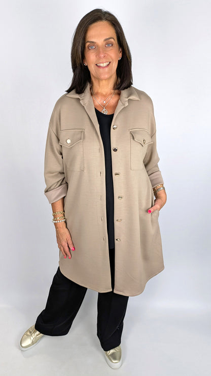 Silky soft button-through longline light jacket | 3 new! Colours