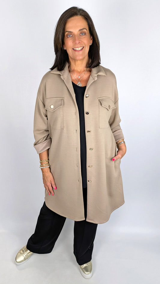 Silky soft button-through longline light jacket | 3 new! Colours