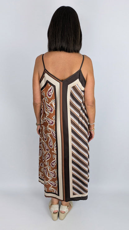Reversible multi-print strappy satin dress | 3 Colours