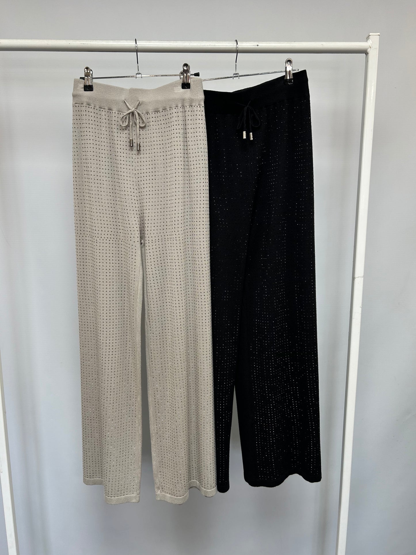 Allover bling pull-on wide leg trousers (2 Colours) by Malissa J