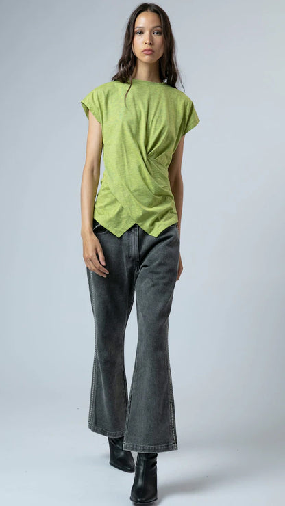 Time drape t-shirt | Lime | by Religion