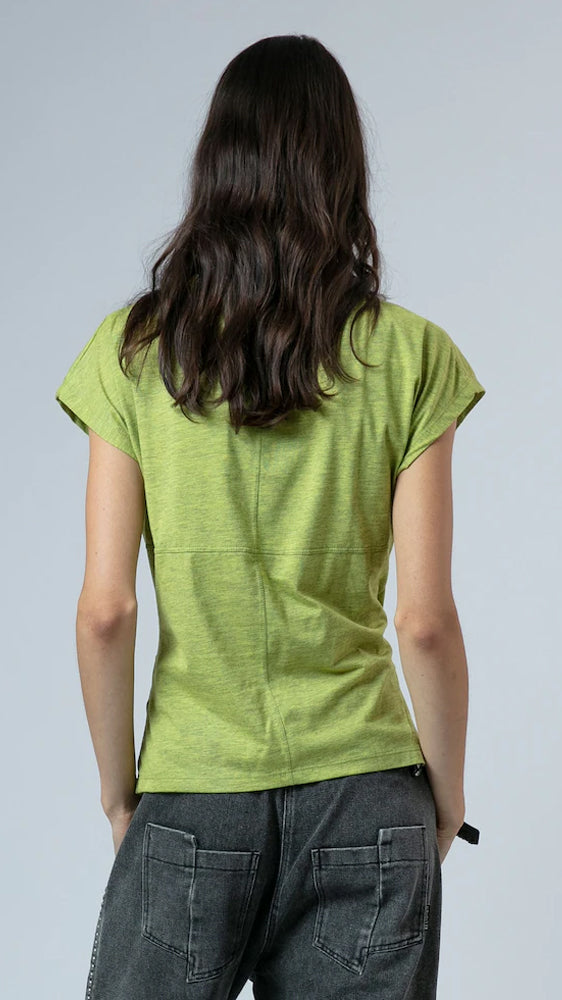 Time drape t-shirt | Lime | by Religion