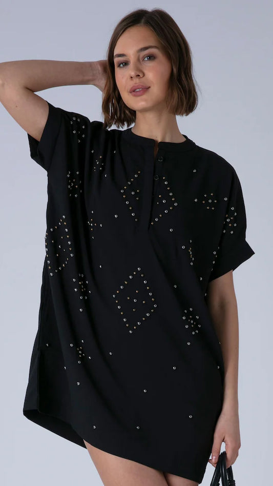 Sarah embellished tunic | Black | by Religion