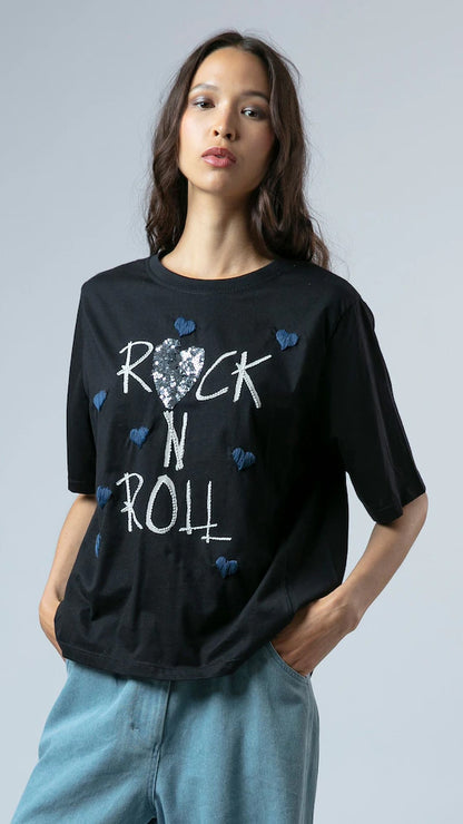 Bella rock n roll t-shirt | Black | by Religion