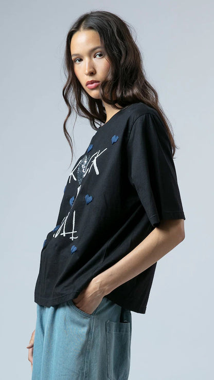 Bella rock n roll t-shirt | Black | by Religion