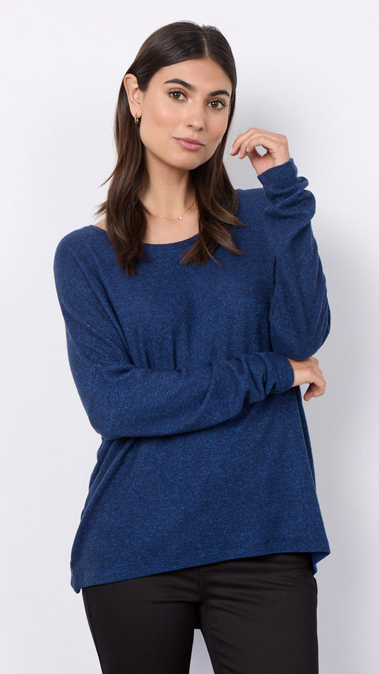 Premium soft round neck long sleeve top | Navy | by Soya Concept