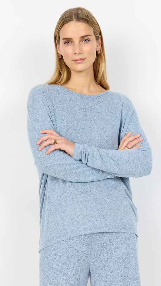 Premium soft round neck long sleeve top | Light Blue | by Soya Concept