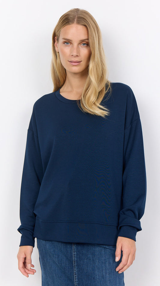 Premium soft split side sweatshirt | Navy | by Soya Concept