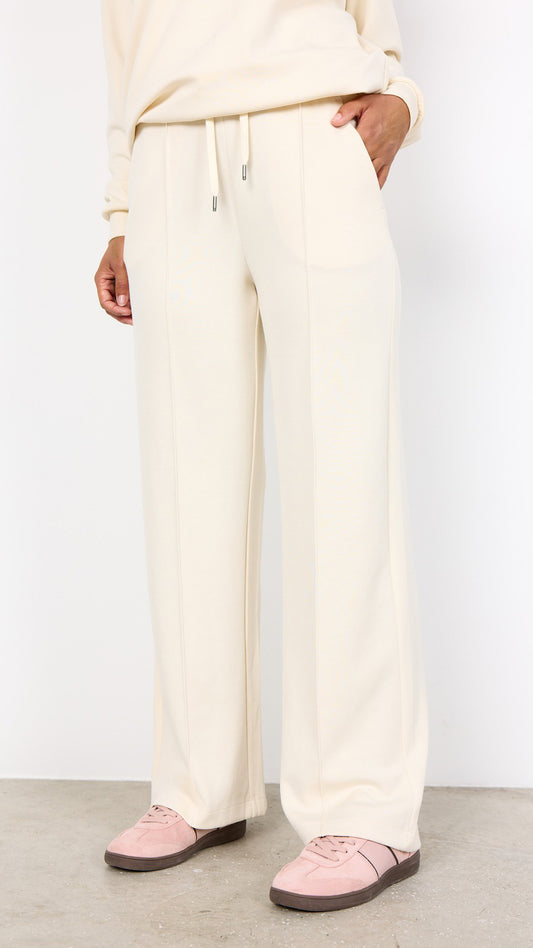 Premium soft wide-leg drawstring pants | Cream | by Soya Concept