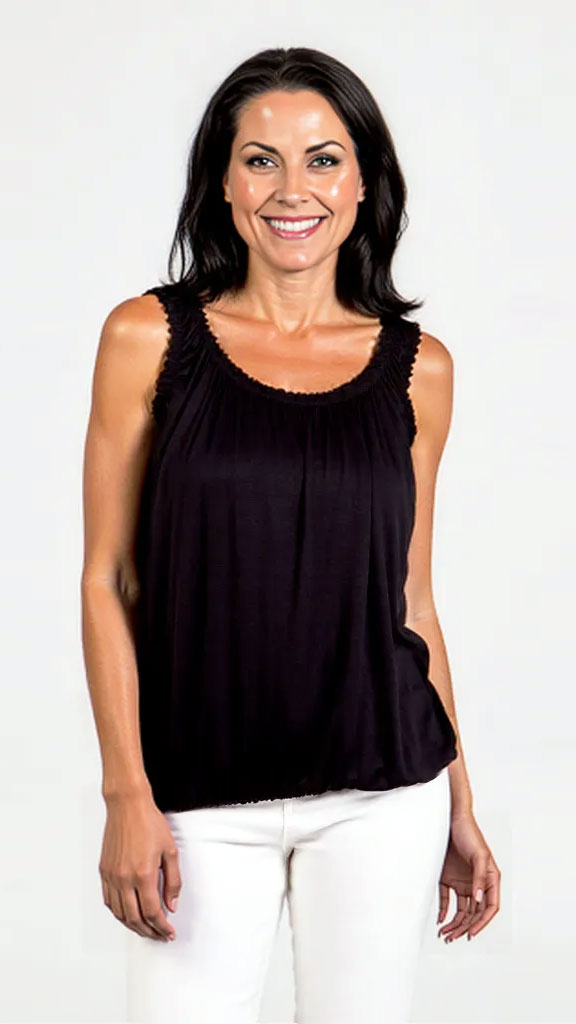 Sleeveless gathered top | 7 Colours