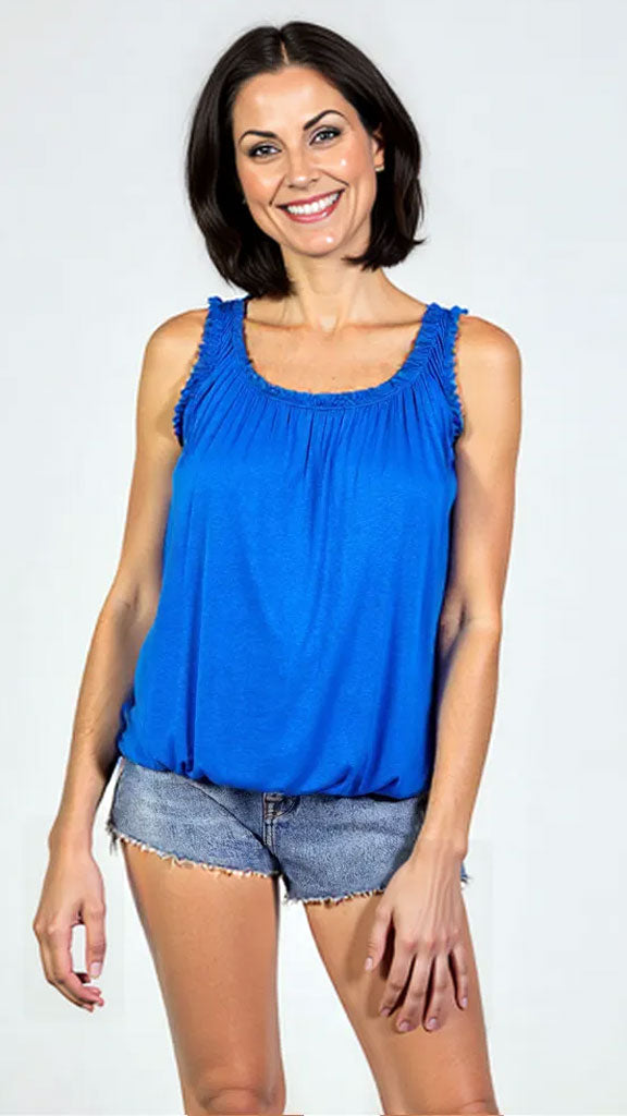 Sleeveless gathered top | 7 Colours
