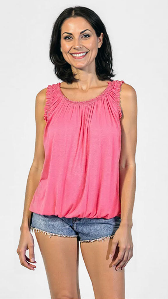 Sleeveless gathered top | 7 Colours