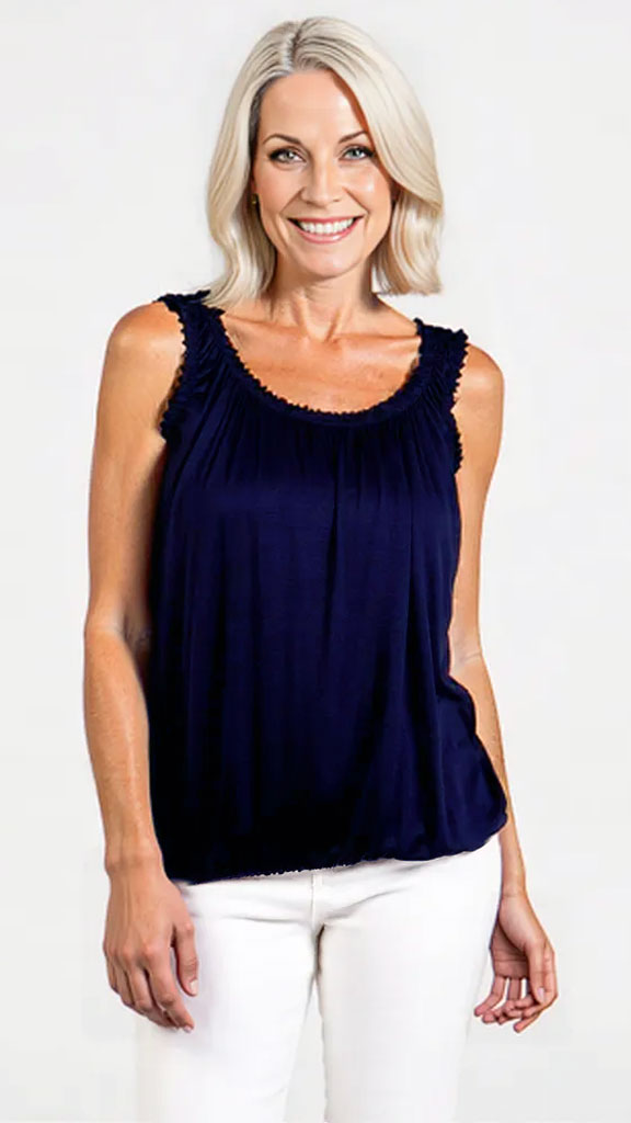 Sleeveless gathered top | 7 Colours