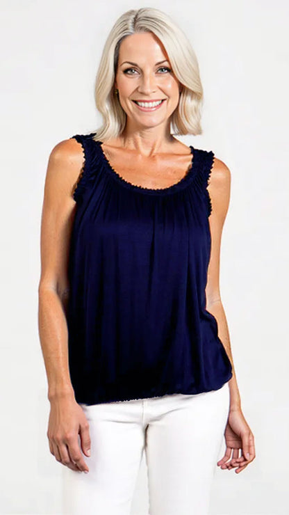 Sleeveless gathered top | 7 Colours