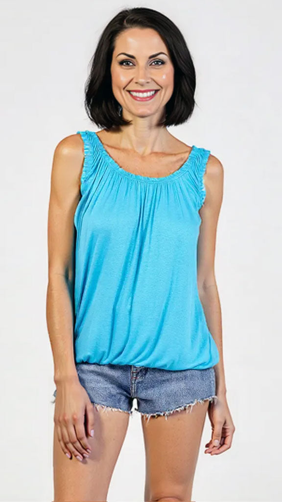 Sleeveless gathered top | 7 Colours